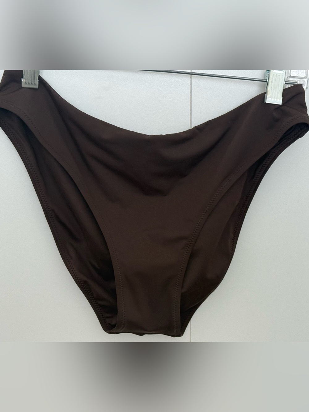 STAUD Devon High Rise Bikini Bottom Dark Chocolate Brown Size Medium NWOT